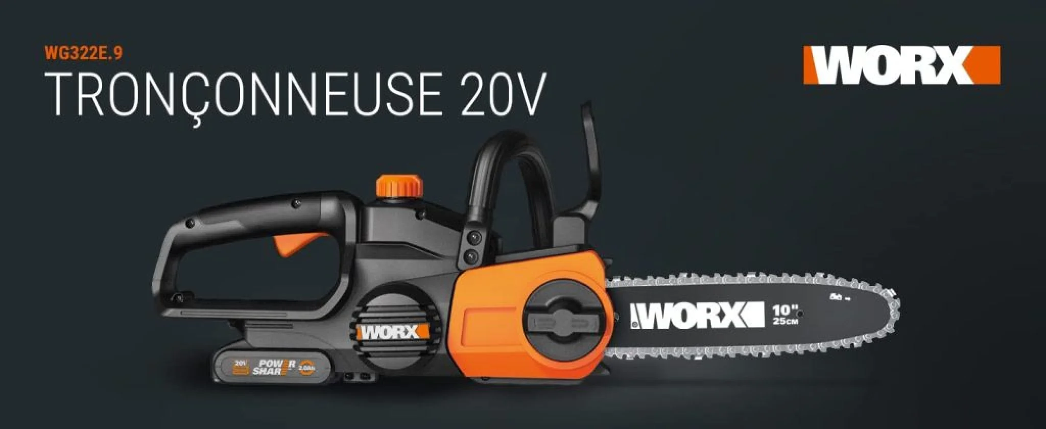 WORX WG322 - Meilleure petite tronçonneuse avec tension automatique